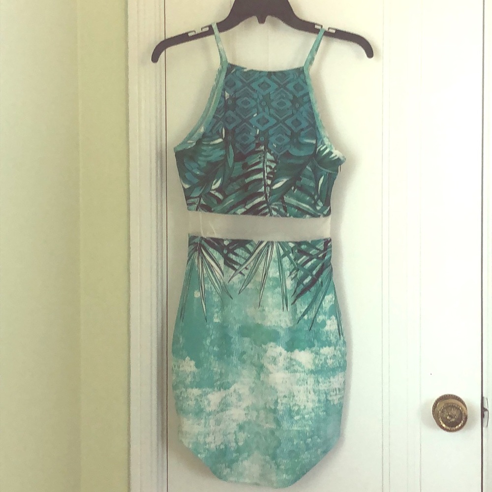 Tropical Printed Mini Dress